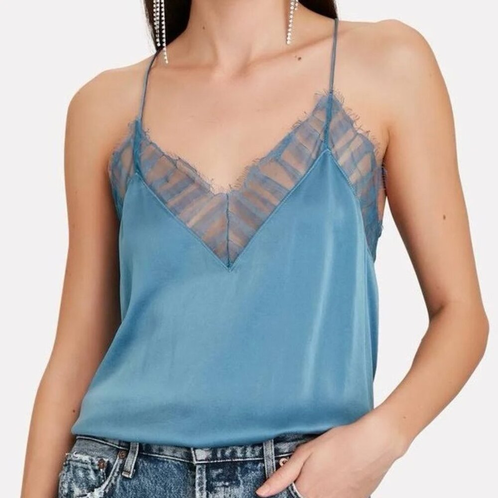 Iro Berwyn Silk Camisole Top, Size 4, Blue/Green
